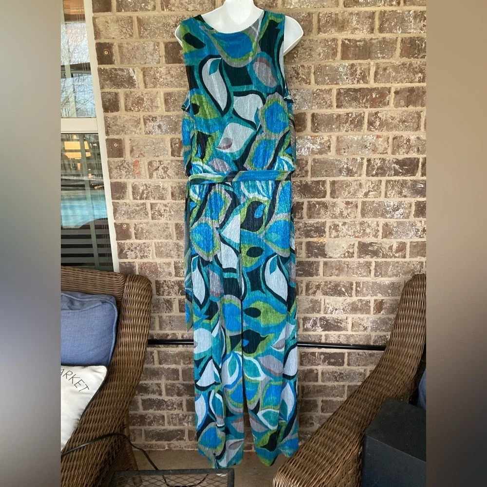 NWT- Susan Graver Vibrant  Blue Jumpsuit Size 1X New With Tags